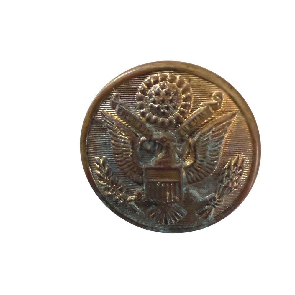 Waterbury Button Co US Great Seal Eagle Brass Uniform Shank‎ Button Connecticut